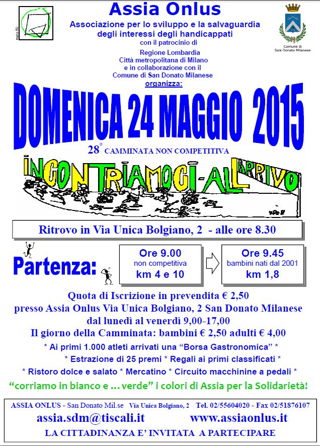 24 Maggio 2015: Incontriamoci all'arrivo