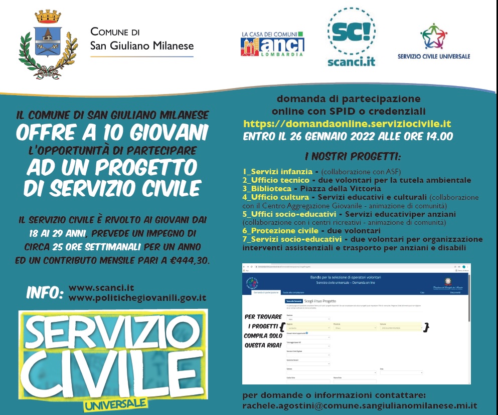 10 posti di Servizio Civile a San Giuliano